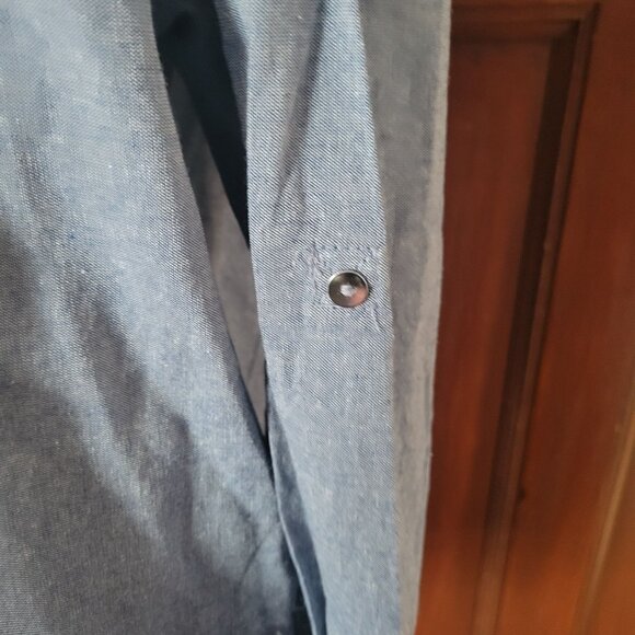 Roamans Womens Size 18 Blue Button-Front Blouse  White Embroidery NWT - Picture 8 of 8